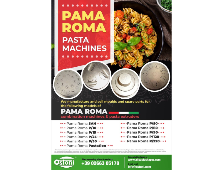 Pama Roma P10 - TRAFILA FORMATO Sfoglia a spessore fisso CON INSERTI IN Bronzo - immagine 3